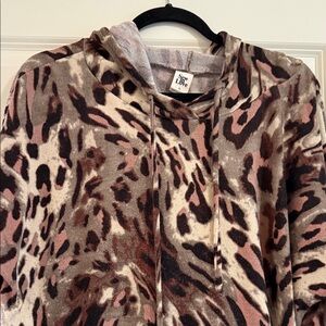 Sew In Love Animal Print Hoodie - Brown and Black